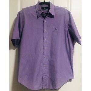 Ralph Lauren Purple Check Classic Fit Button Up Shirt Men's XL